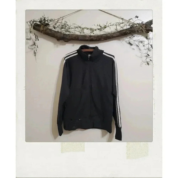 Adidas | Black White Stripe Running Mens Jacket - Picture 1 of 1